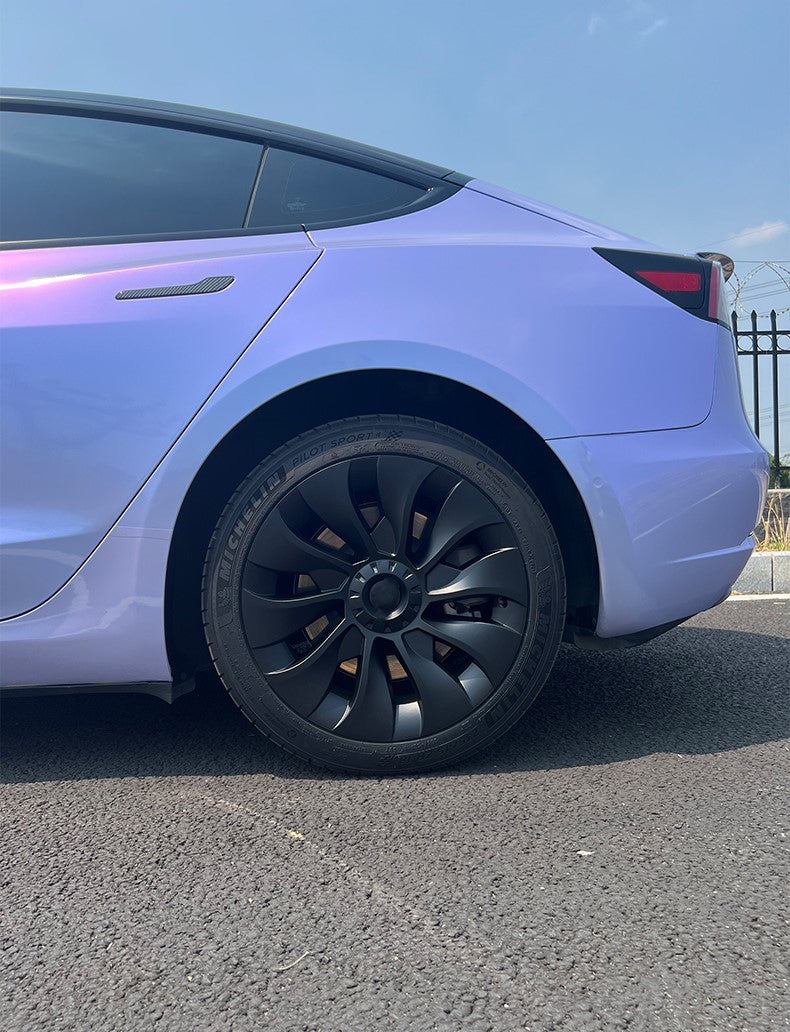 Tesla Model 3 Überturbine Radkappen 4x Radkappen Schwarz Matt