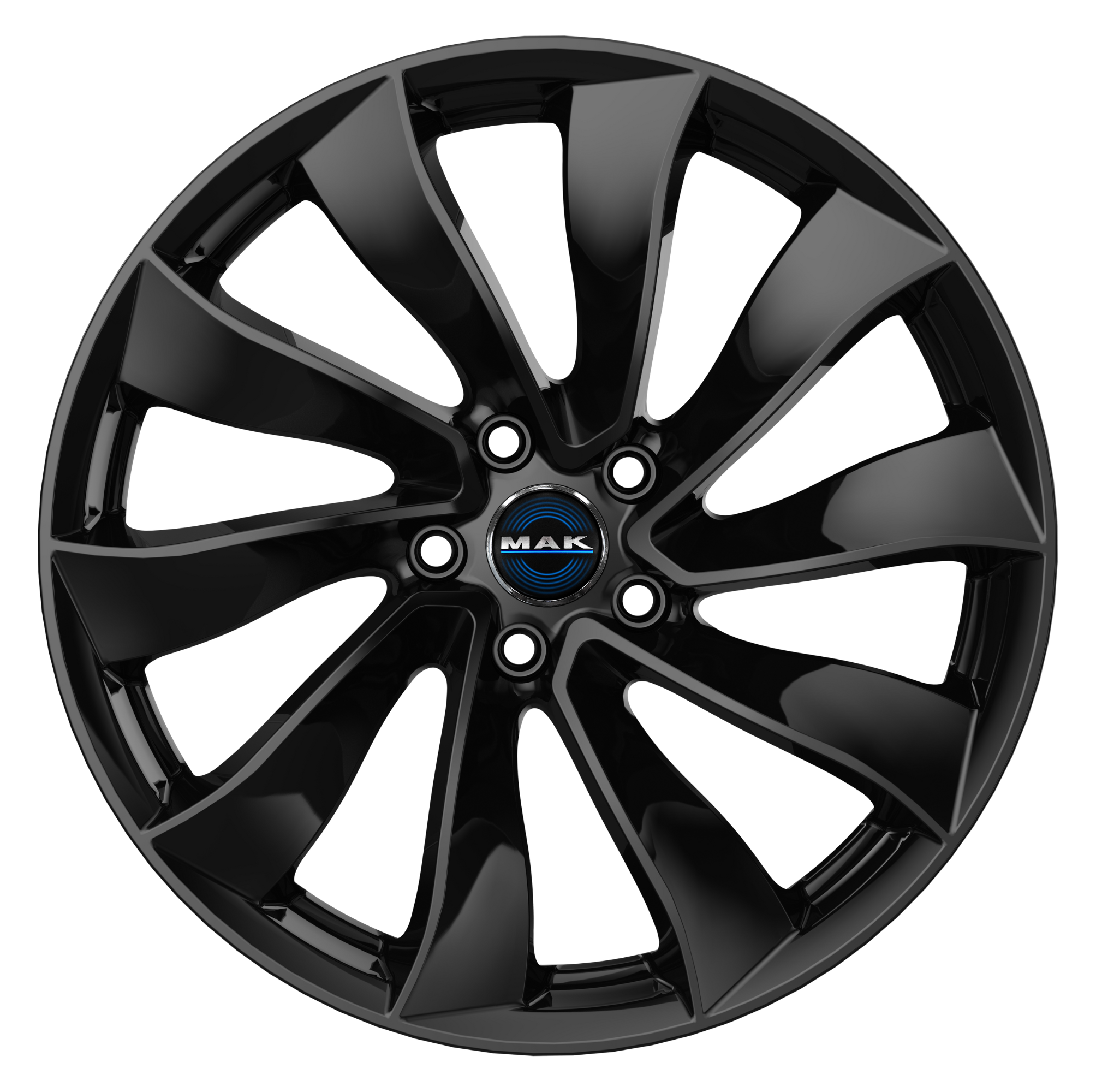 Tesla Model Y Turbinen 19 Zoll Winterkomplettrad MAK Solar Black (Schwarz Glanz) (4 Stück)