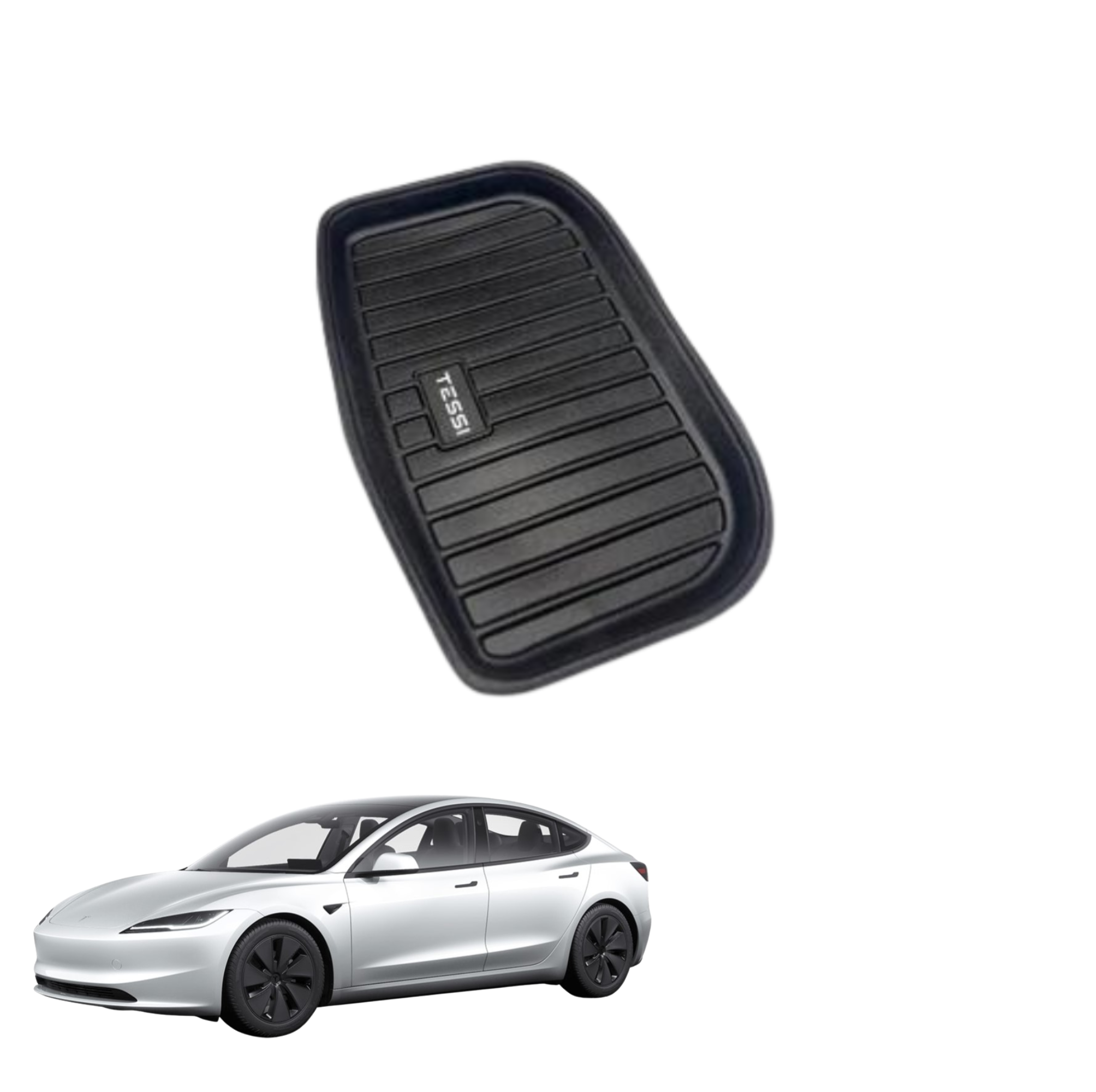 Tesla Model 3 Highland Kabelfachmatte (kleiner Trunk unten) TESSI® Greenline 75% Recycling Material