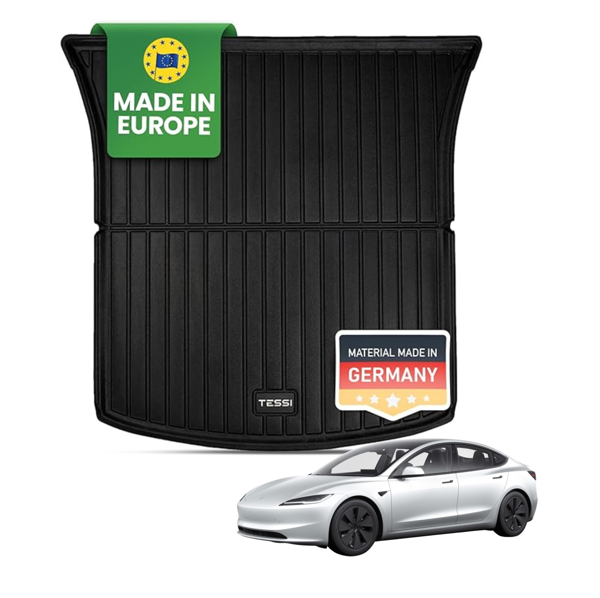 Tesla Model 3 Highland Kofferraum Gummimatte Trunk TESSI® Greenline 75% Recycling Material