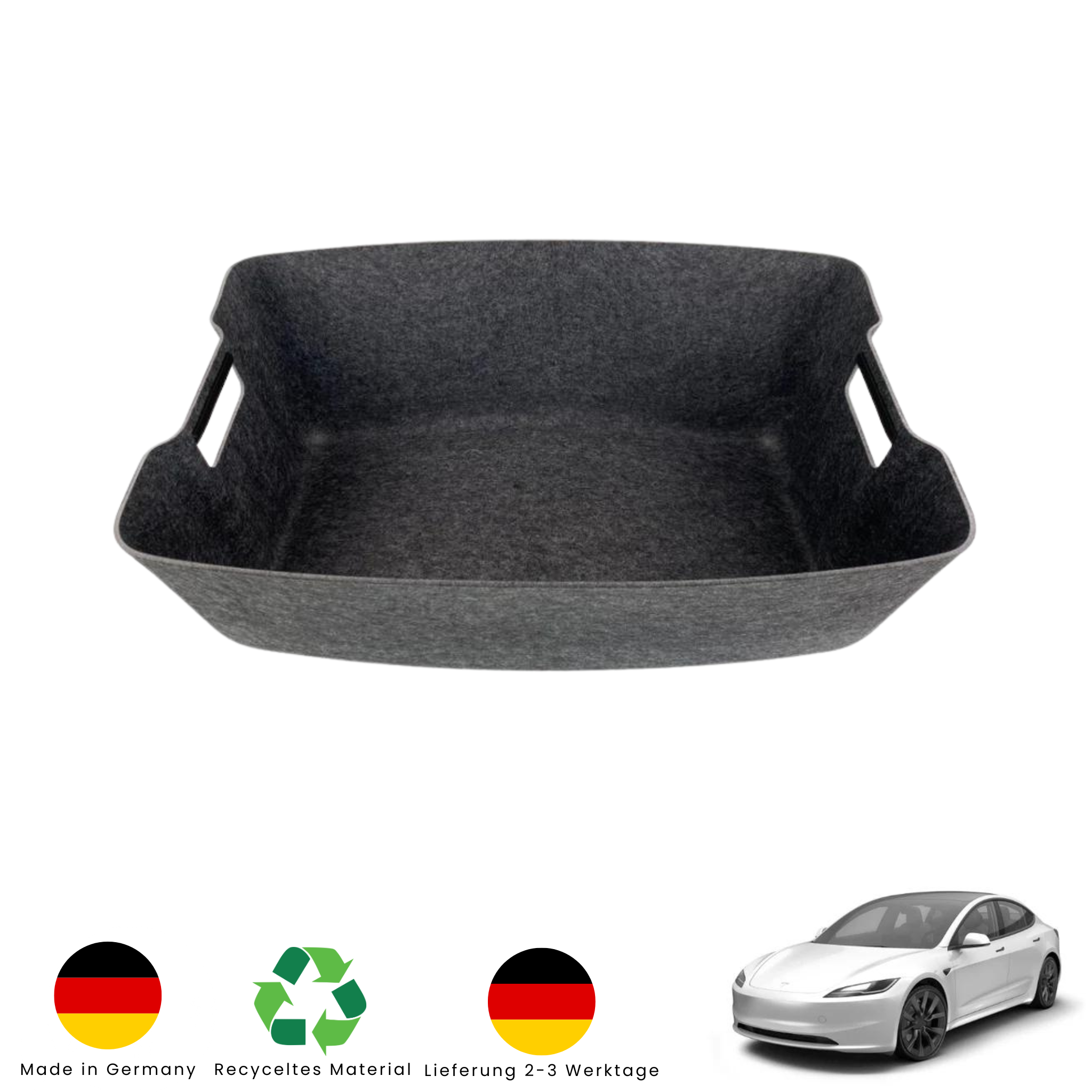 Tesla Model 3 Highland Trunk Shop&Go Box TESSI - Aus recyceltem Material Made in Germany