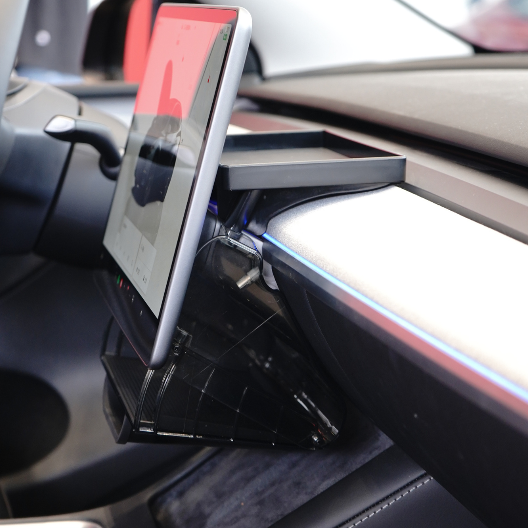 Tesla Model 3 Highland Organizer Tray hinterm Bildschirm