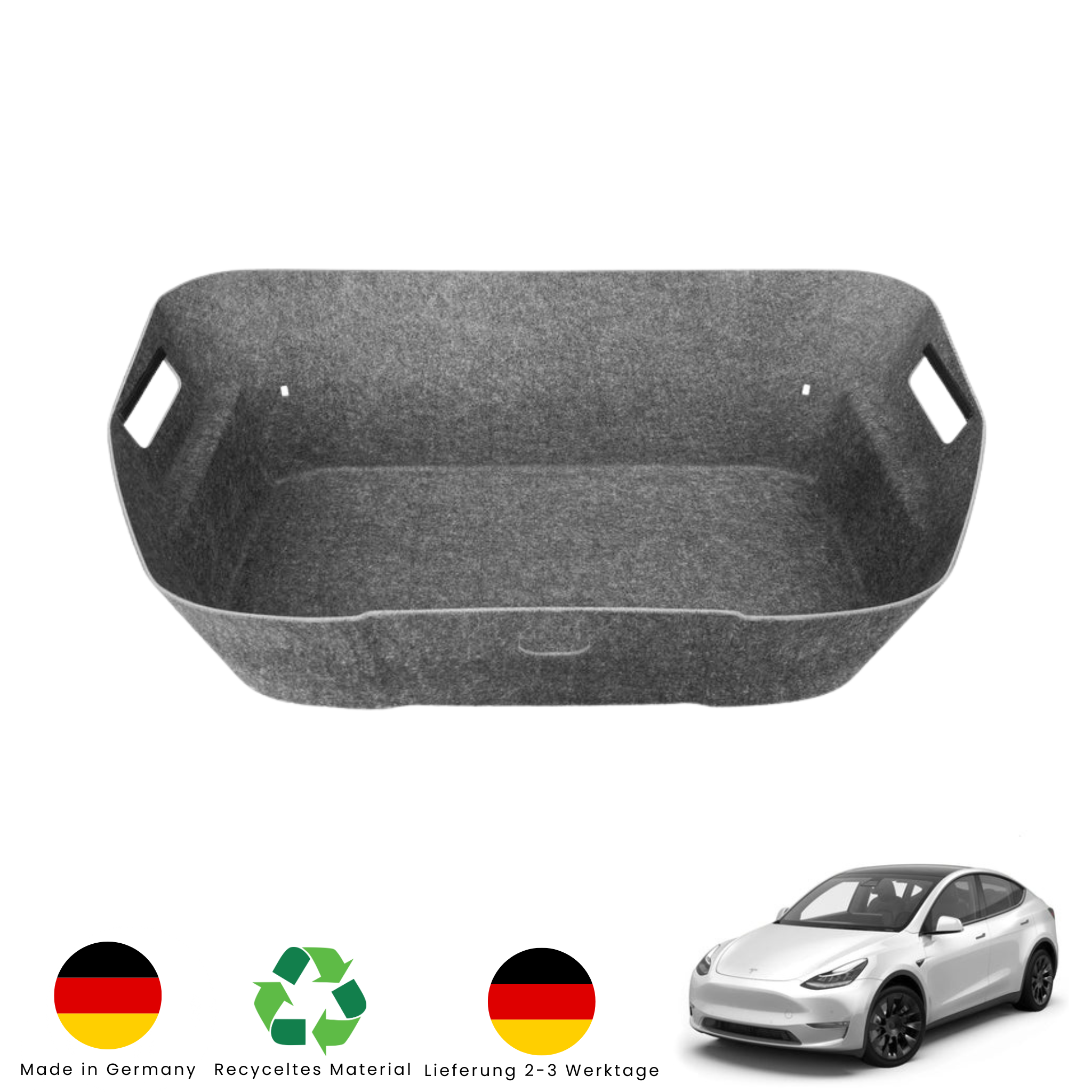 Tesla Model Y Frunk Shop&Go Box TESSI - Aus recyceltem Material Made in Germany
