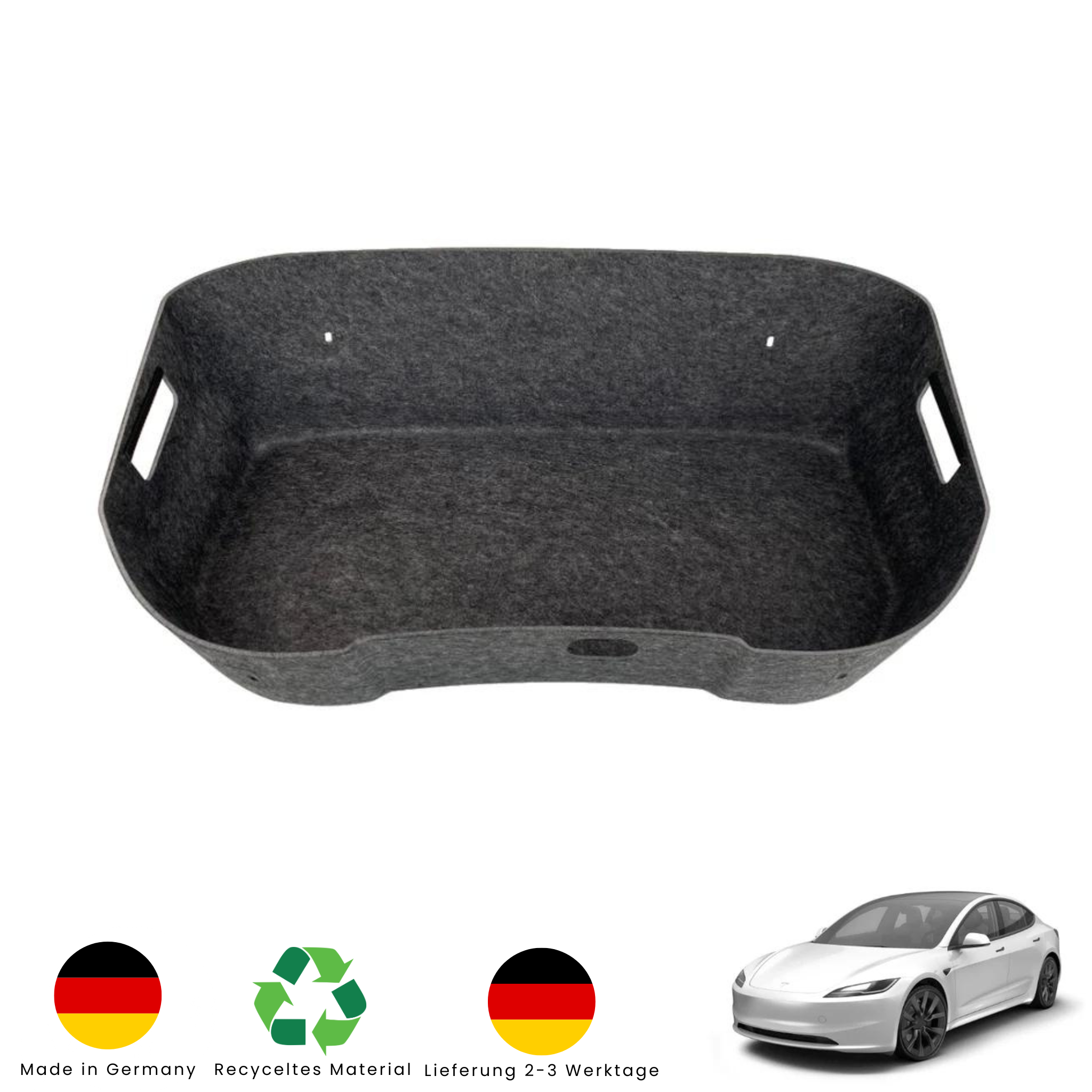 Tesla Model 3 Highland Shop&Go Box TESSI - Aus recyceltem Material Made in Germany