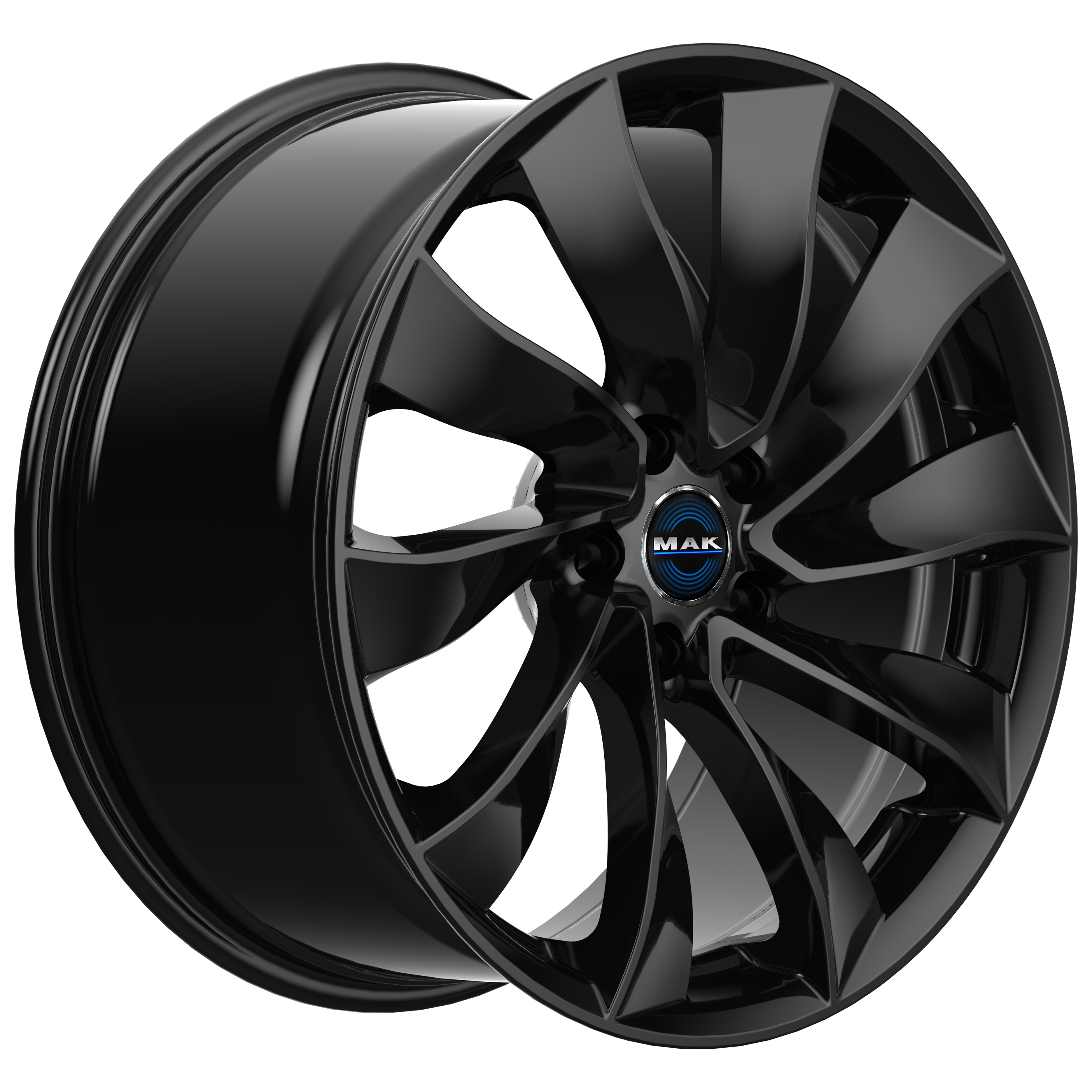 Tesla Model 3 2021-2023 18 Zoll Winterkomplettrad MAK Solar Black Glanz (4 Stück) ET40