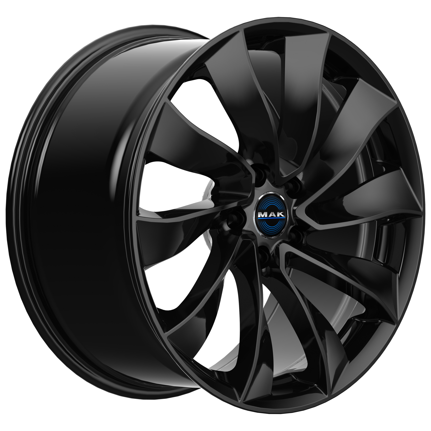 Tesla Model 3 Highland 18 Zoll Winterkomplettrad MAK Solar Black (Glanz) ET38 ECE (4 Stück) SR, LR