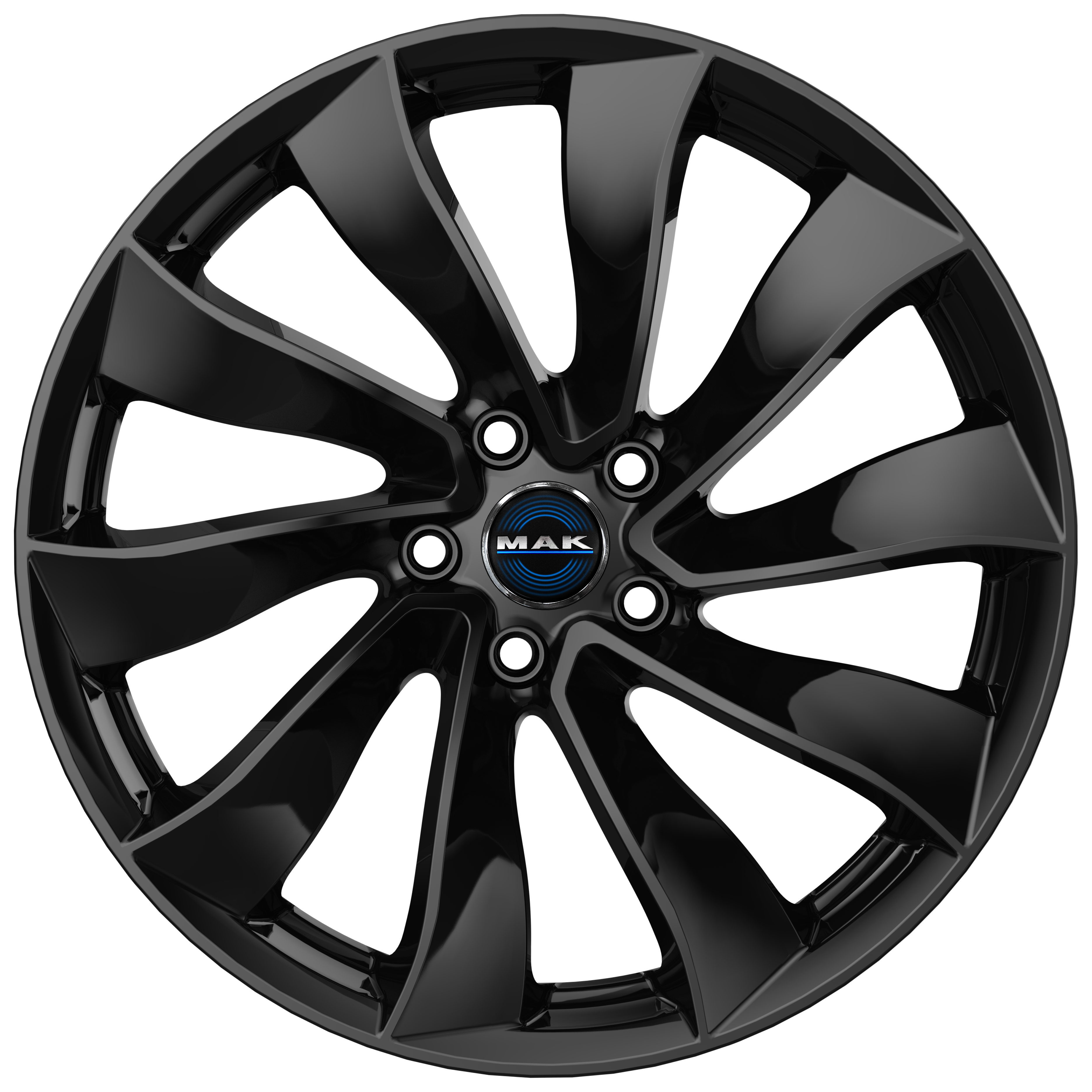 Tesla Model 3 2021-2023 18 Zoll Winterkomplettrad MAK Solar Black Glanz (4 Stück) ET40