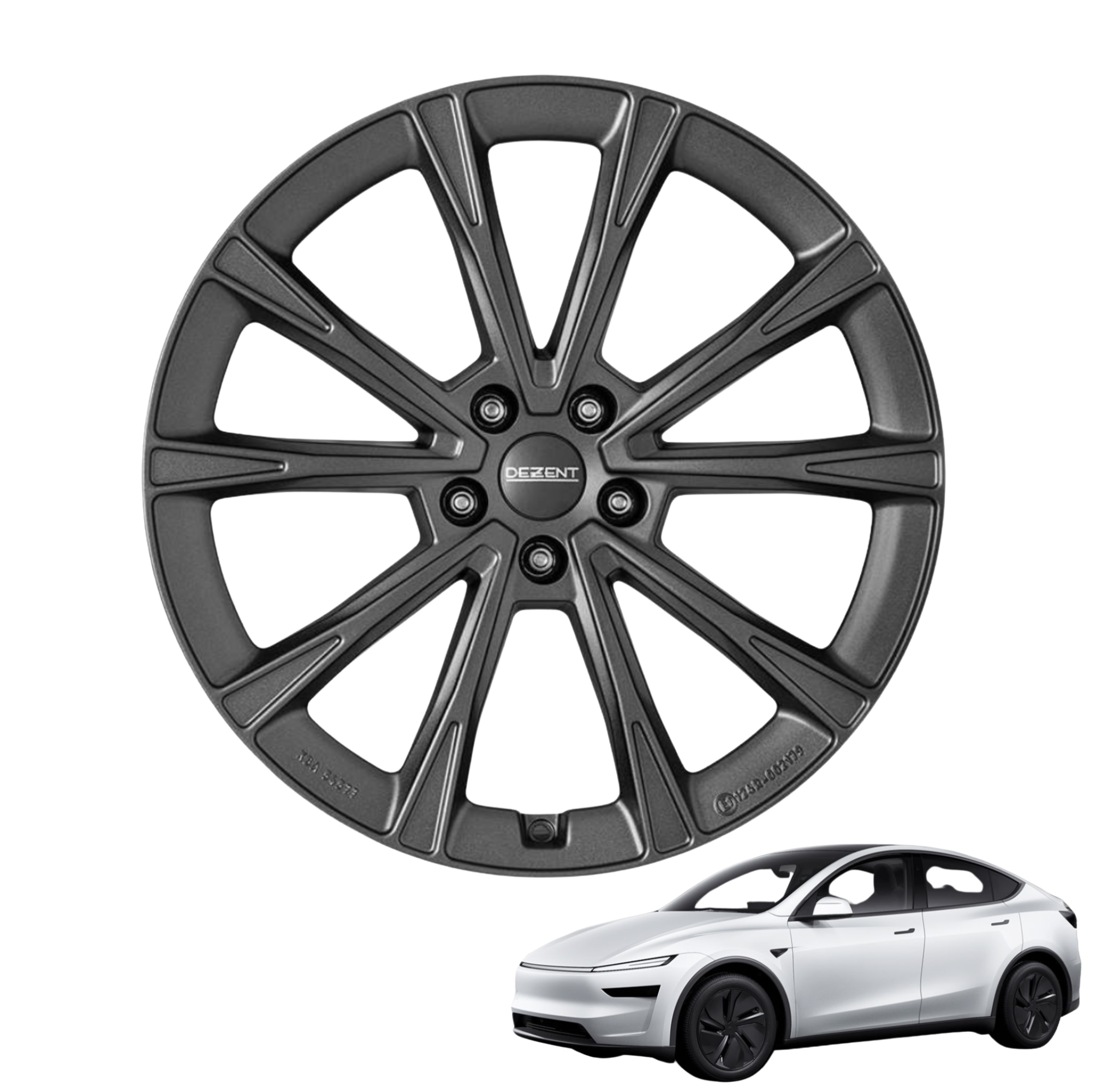 Tesla Model Y Juniper 19 Zoll Winterkomplettrad Dezent AR Anthrazit Metallic seidenmatt (4 Stück) LIMITIERTES HERBST ANGEBOT