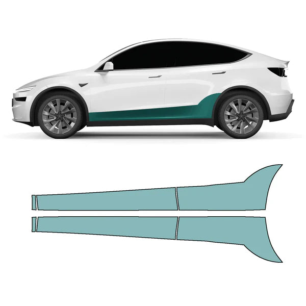 Tesla Model Y Juniper (Alle Varianten) Sidekit large – Lackschutzfolie PPF für den unteren Türbereich
