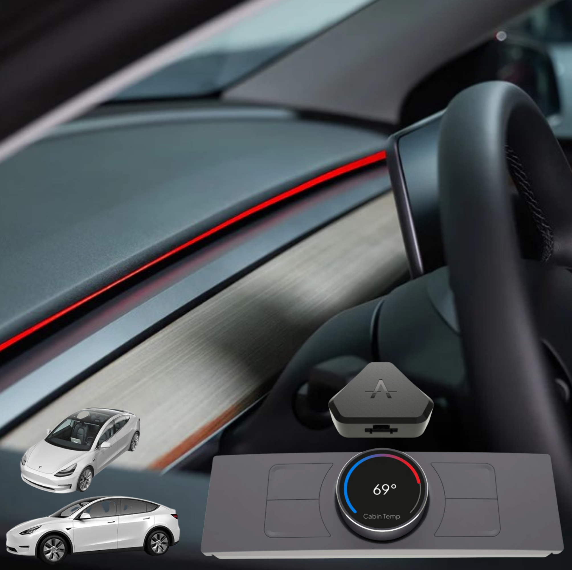 S3XY KNOB + S3XY STRIP AMBIENTEBELEUCHTUNG SET – Die perfekte Kombination für dein Tesla-Upgrade