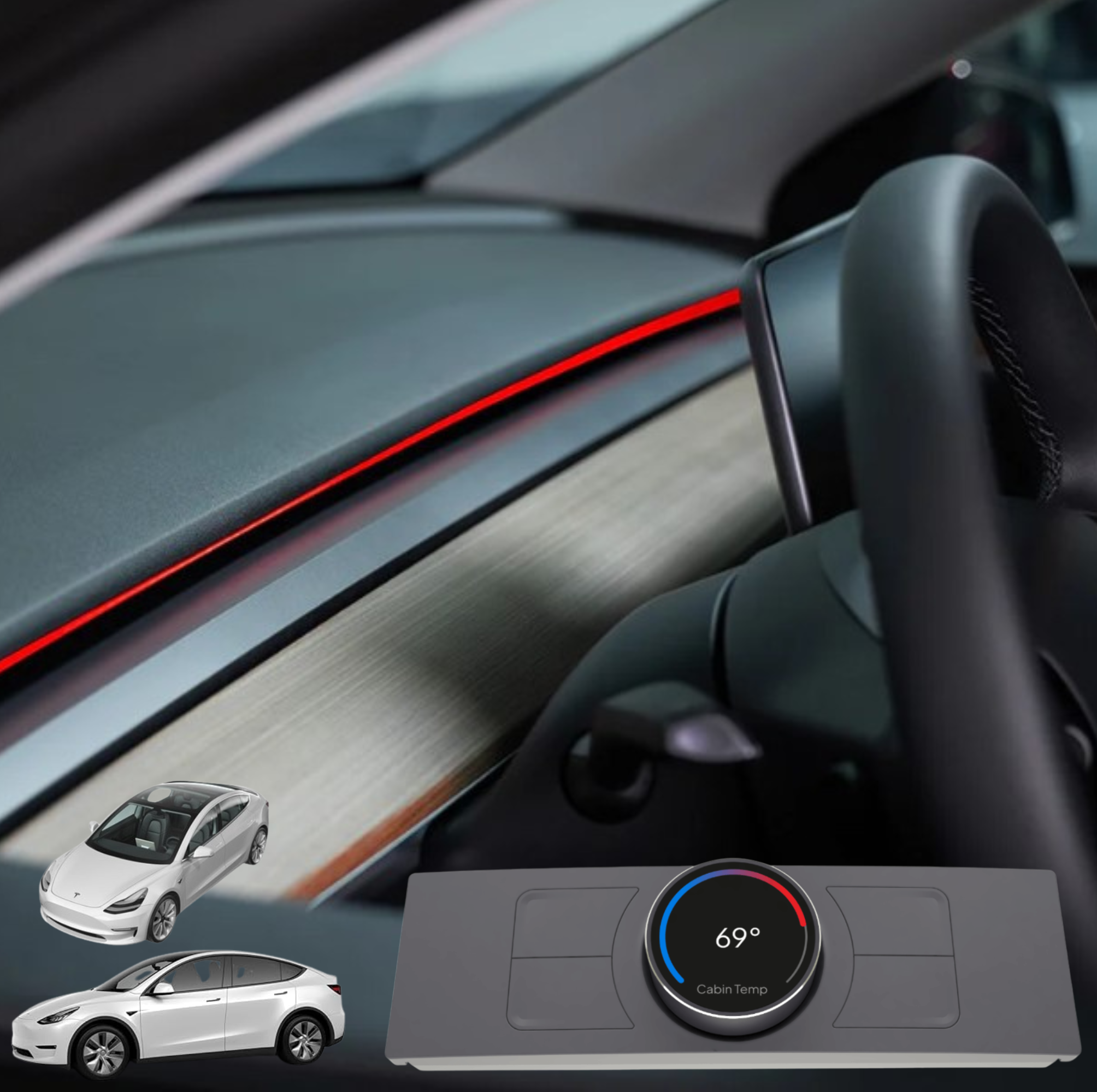 S3XY KNOB + S3XY STRIP AMBIENTEBELEUCHTUNG SET – Die perfekte Kombination für dein Tesla-Upgrade