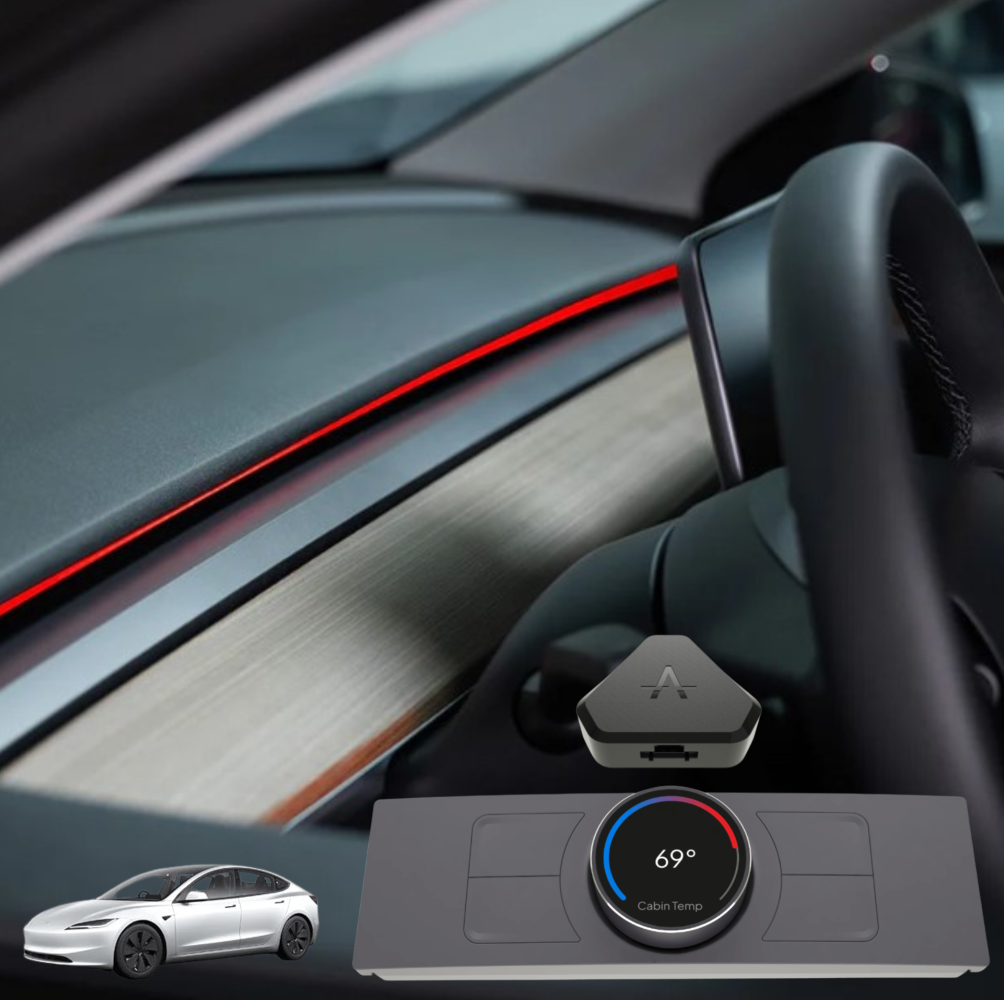 S3XY KNOB + S3XY STRIP AMBIENTEBELEUCHTUNG SET – Die perfekte Kombination für dein Tesla-Upgrade