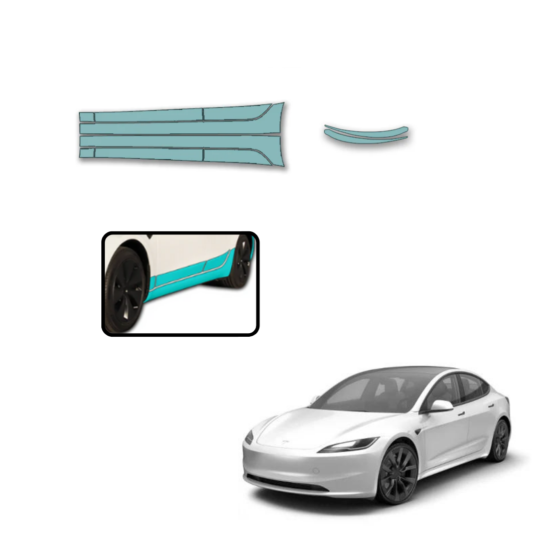 Tesla Model 3 Highland Sidekit Large - Lackschutzfolie für die Seitenschweller & Radkästen