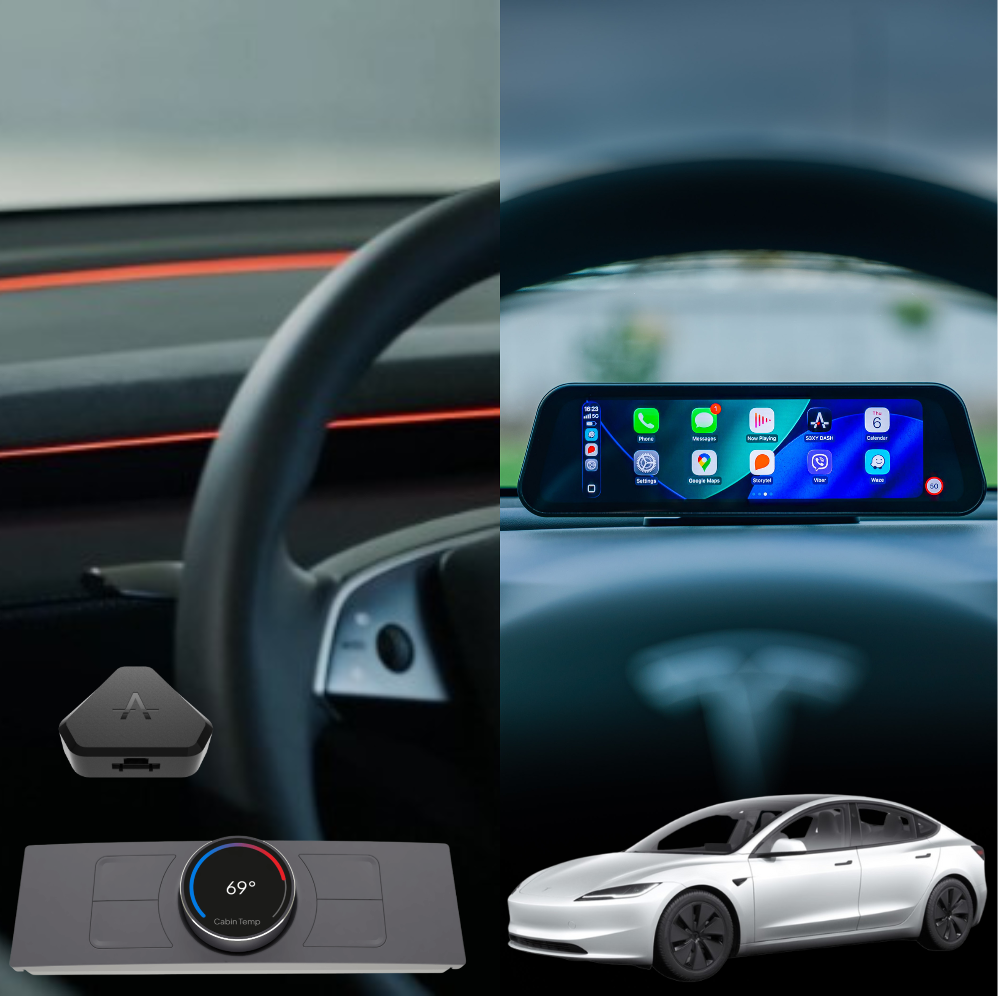 S3XY GIGA SET - Tesla Model 3/Y Alle Modelle (Dash, Knob, Strip, Commander)