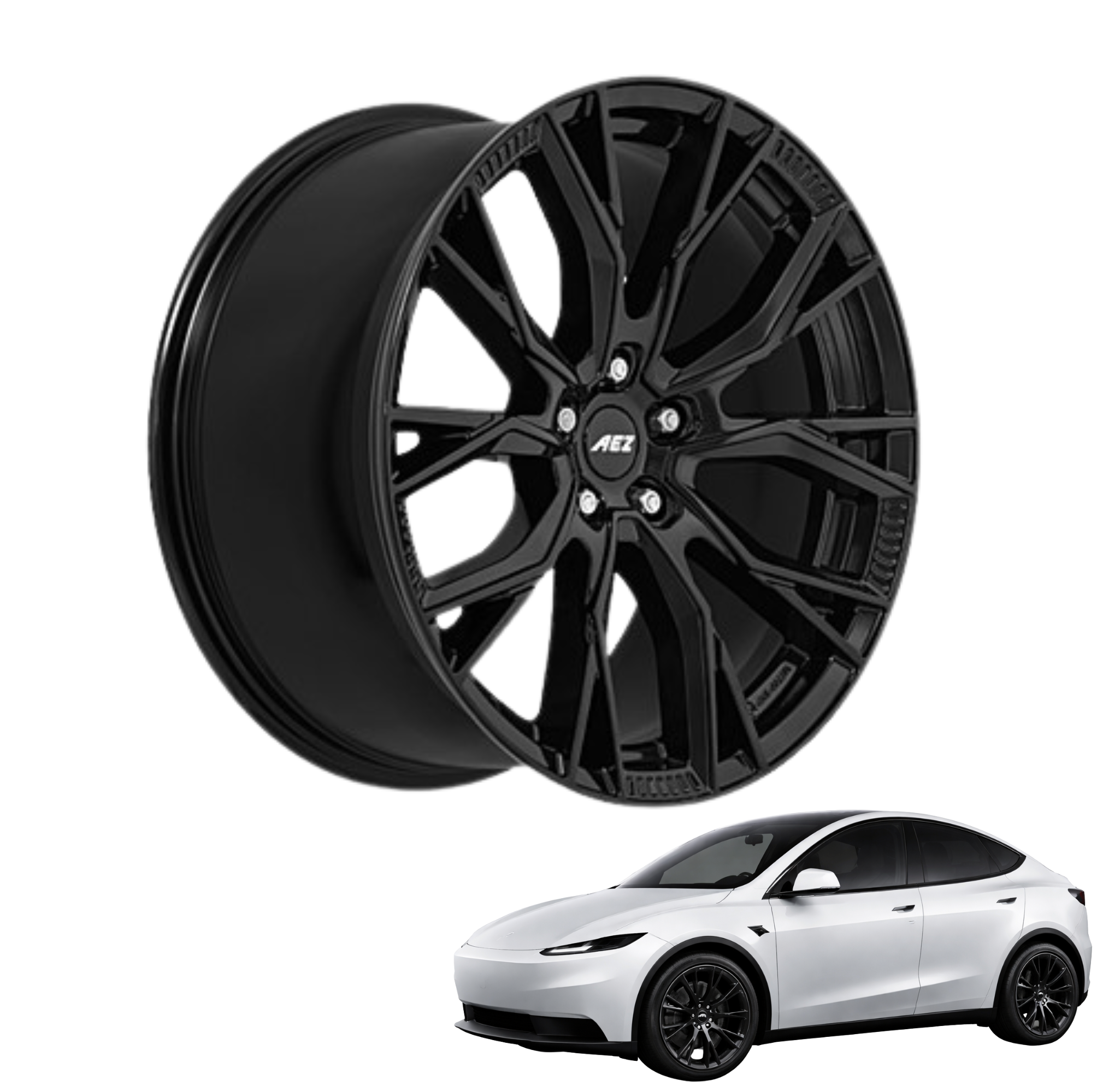 Tesla Model Y Juniper Standard 18-Zoll Komplettrad AEZ Toronto Black (4 Stück)