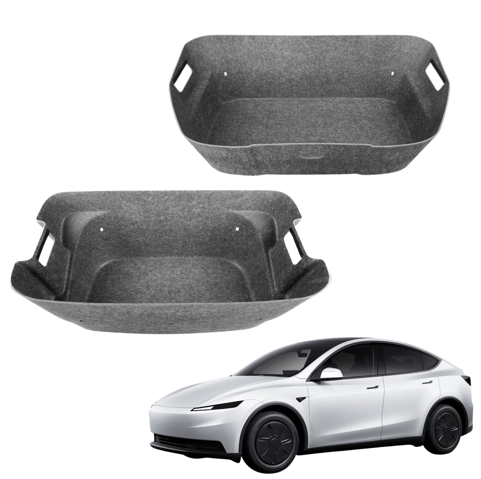 Tesla Model Y Juniper Standard Frunk & Trunk Shop&Go Box TESSI SET - Aus recyceltem Material Made in Germany