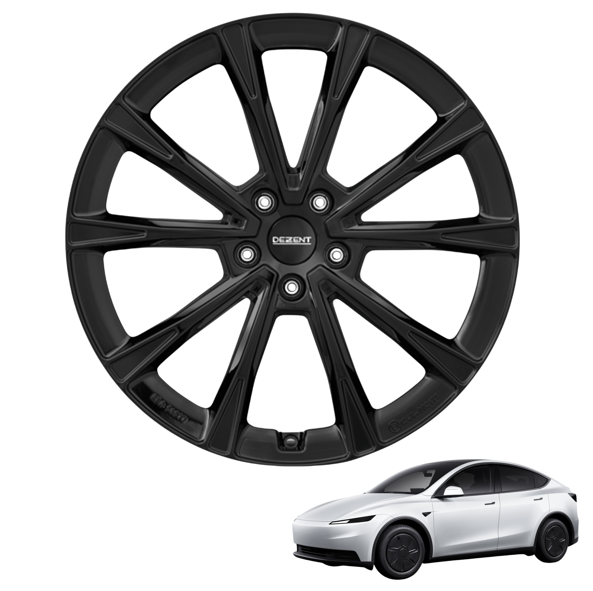Tesla Model Y Juniper Standard 18-Zoll Komplettrad Dezent AR Black Schwarz Glanz (4 Stück)