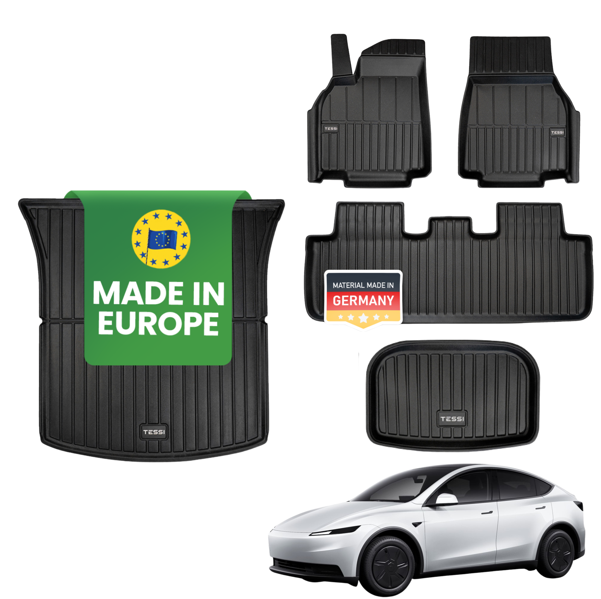 Tesla Model Y Standard Gummimatten Set