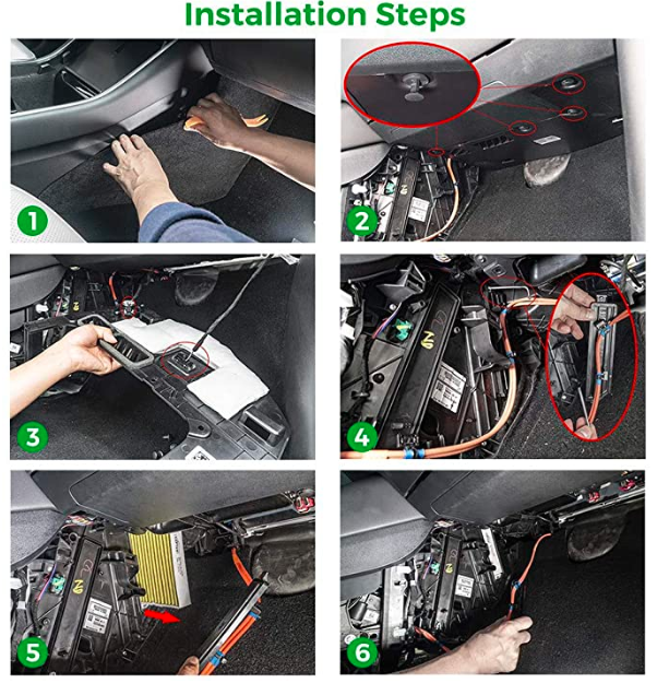 Tessi® Greenline Innenraumfilter Pollenfilter Model 3 & Model Y 2-Stück