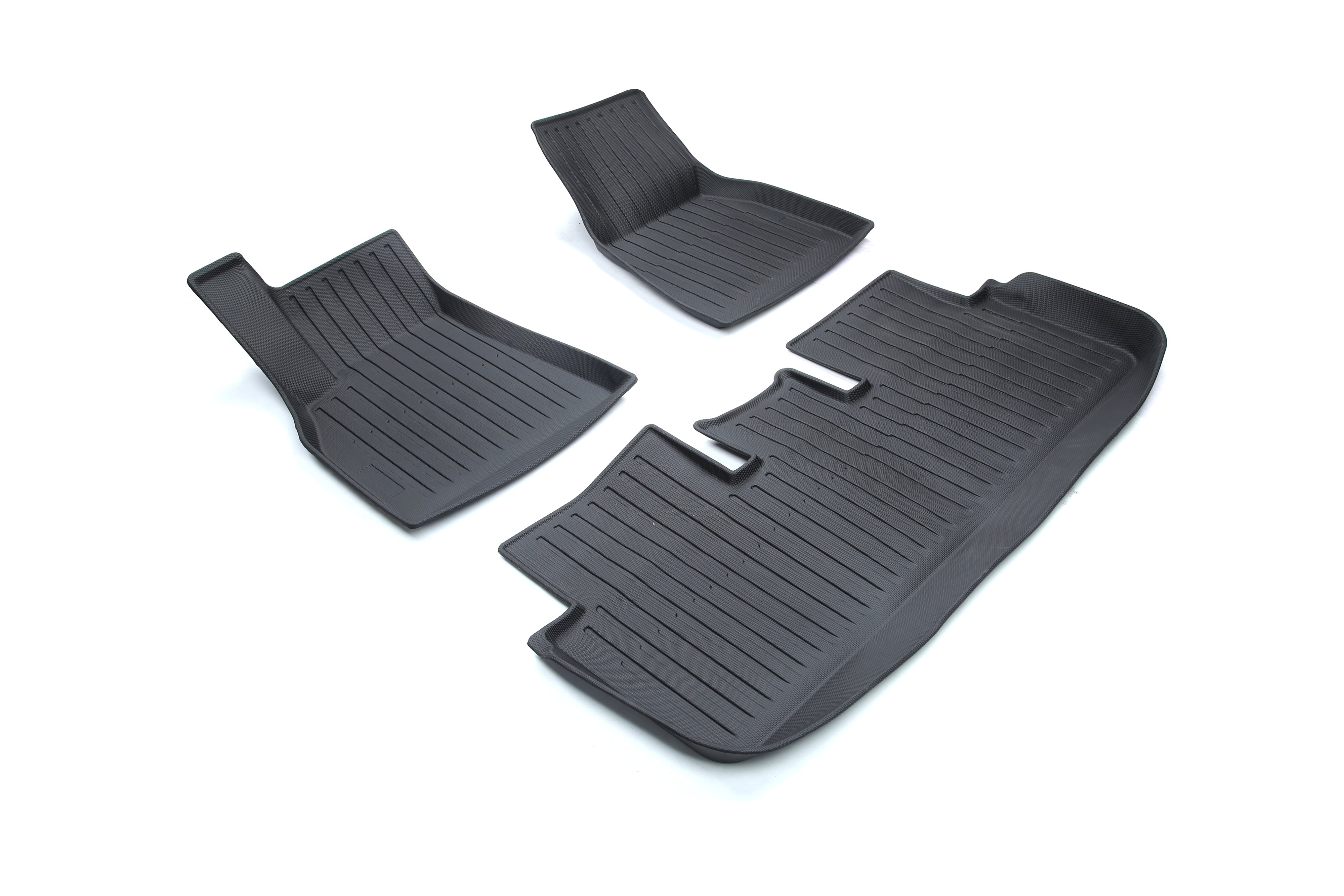 Model S 2022-2026 Gummimatten 5-Teilig Komplettset Fußmatten, Frunk und Trunk