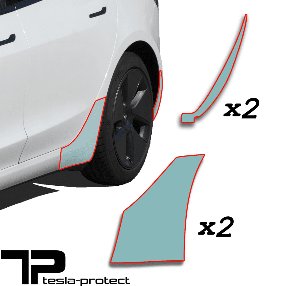 Lackschutzfolie Schweller hinten Model 3 Transparent