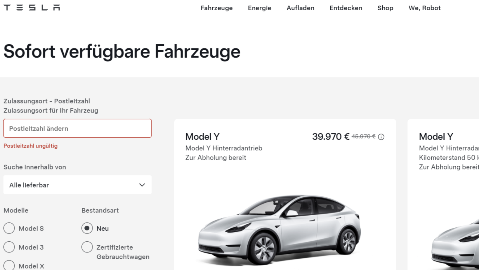 Model Y Rabatt