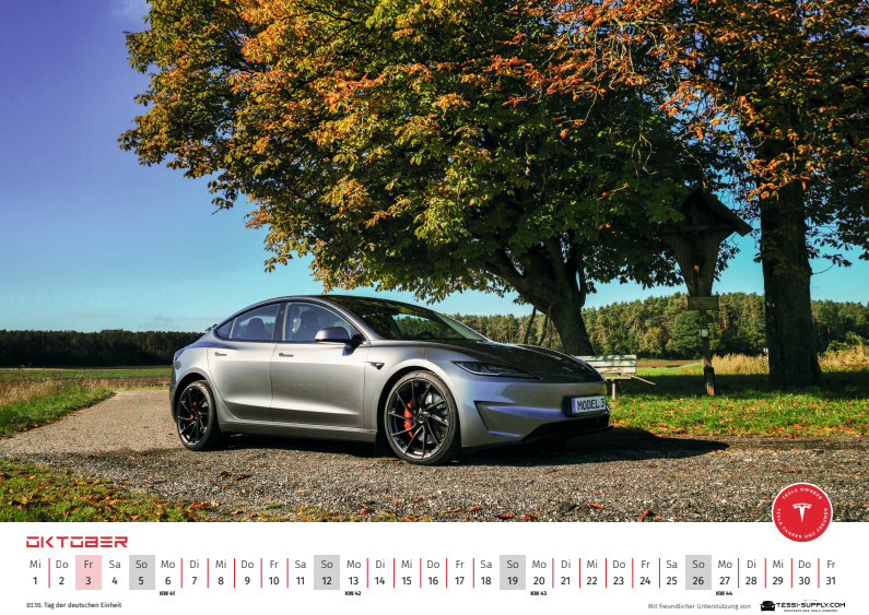 Tesla Kalender 2025 TFF x TESSI