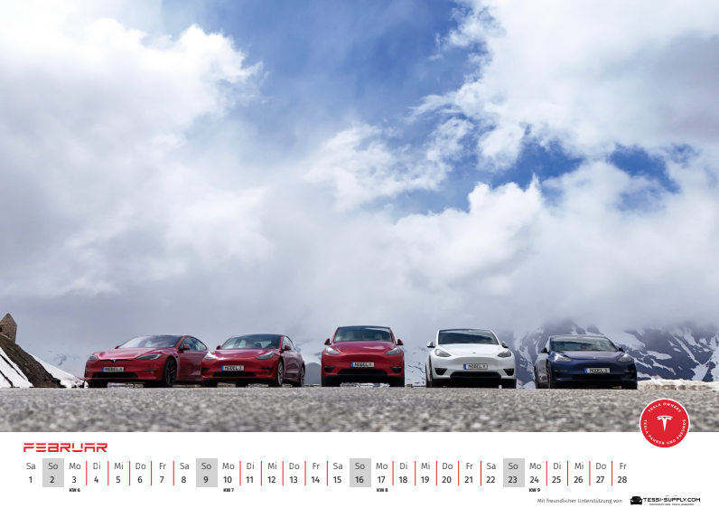 Tesla Kalender 2025 TFF x TESSI