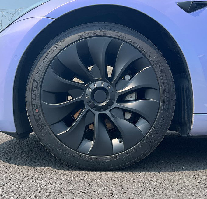 Tesla Model 3 Überturbine Radkappen 4x Radkappen Schwarz Matt