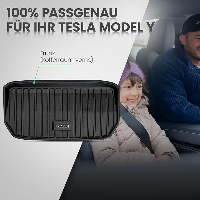 Tesla Model Y Gummimatte Frunk (vorderer Kofferraum) TESSI® Greenline 75% Recycling Material