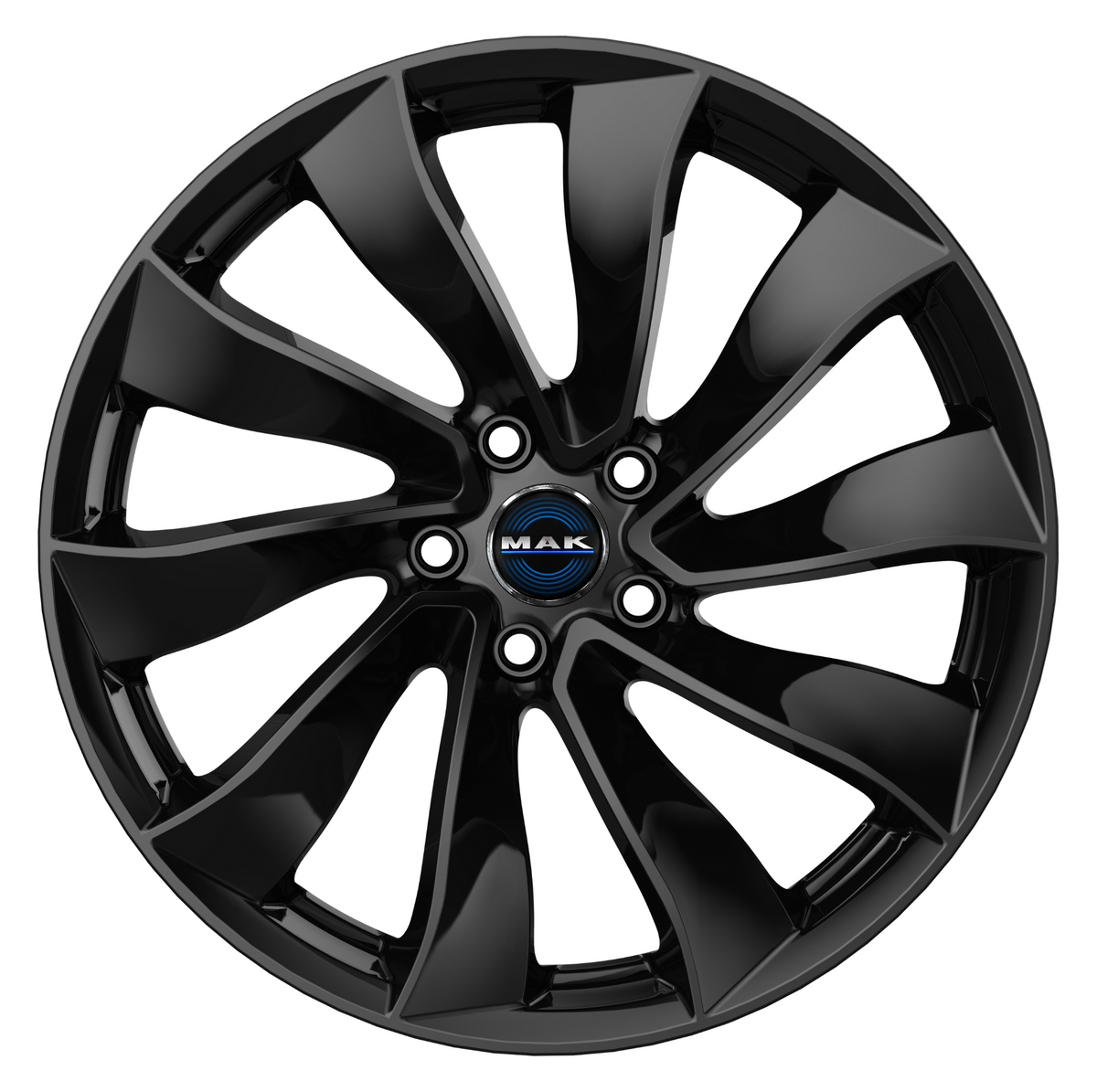 Tesla Model Y Turbinen 19 Zoll Winterkomplettrad MAK Solar Black (Schwarz Glanz) (4 Stück)