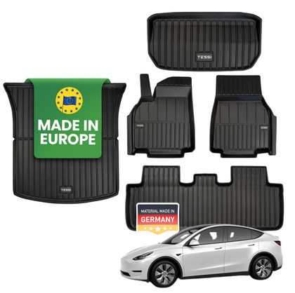 Tesla Model Y 5-teiliges Gummimattenset Tessi® Greenline 75% Recycling Material