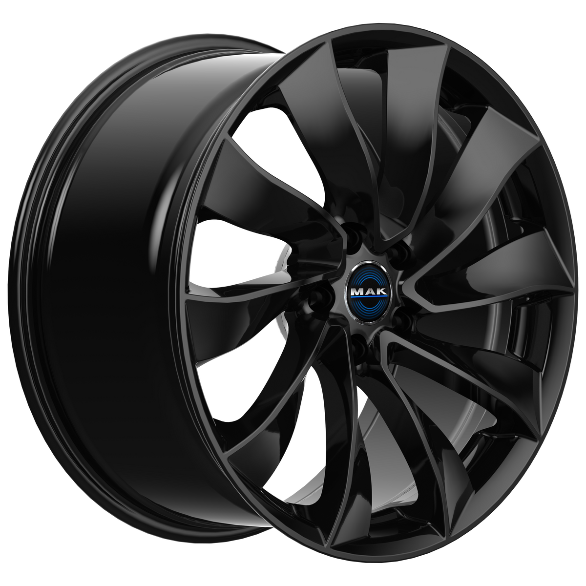 Tesla Model 3 Highland 18 Zoll Winterkomplettrad MAK Solar Black (Glanz) ET38 ECE (4 Stück) SR, LR