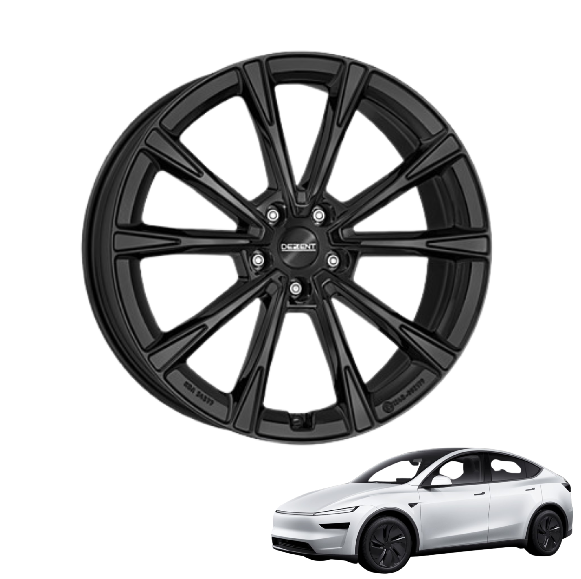 Tesla Model Y Juniper Performance 20 Zoll Winterkomplettrad Dezent AR Schwarz Glanz(4 Stück)