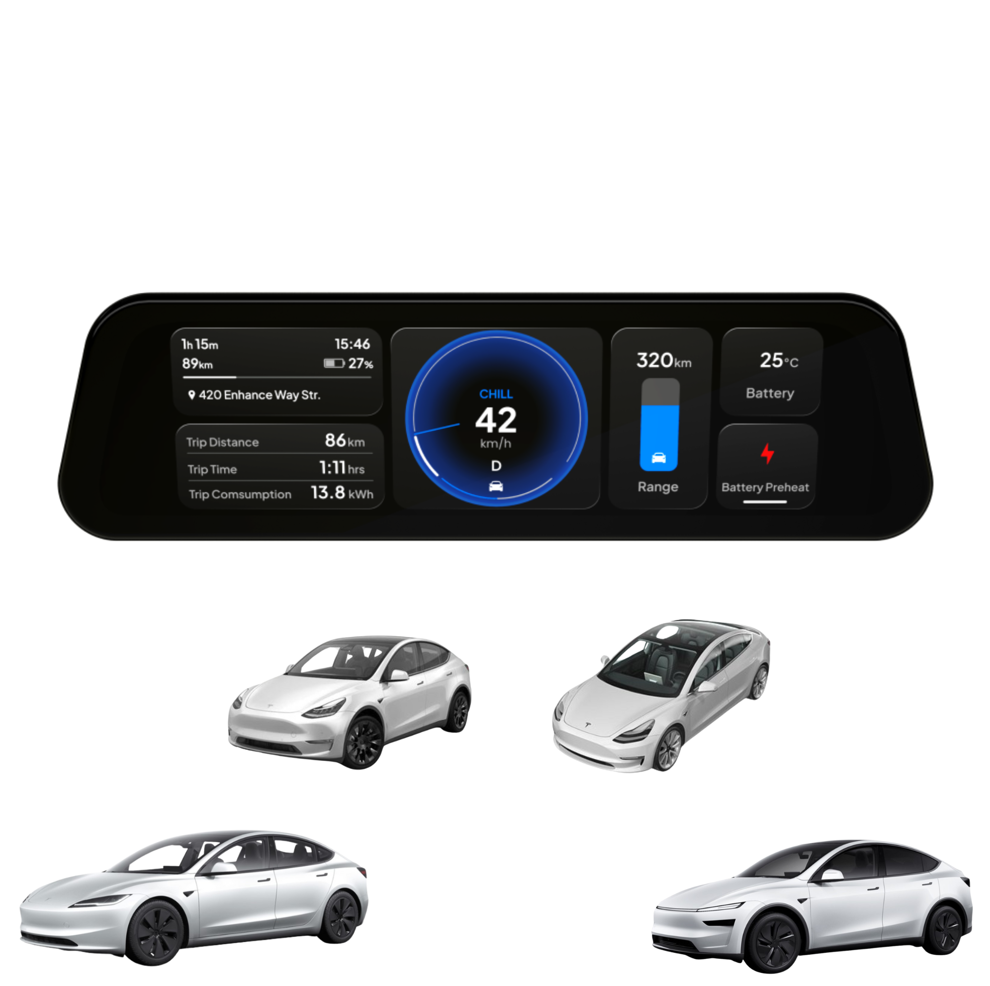 S3XY Dash für Tesla Model 3 & Y ab Baujahr 2021