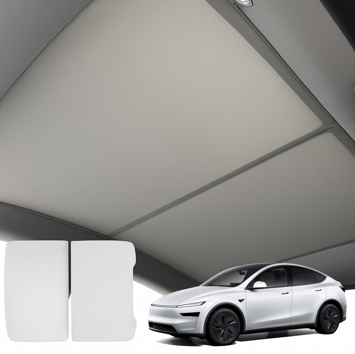 Hellgrauer Sonnenschutz für Tesla Model Y Juniper