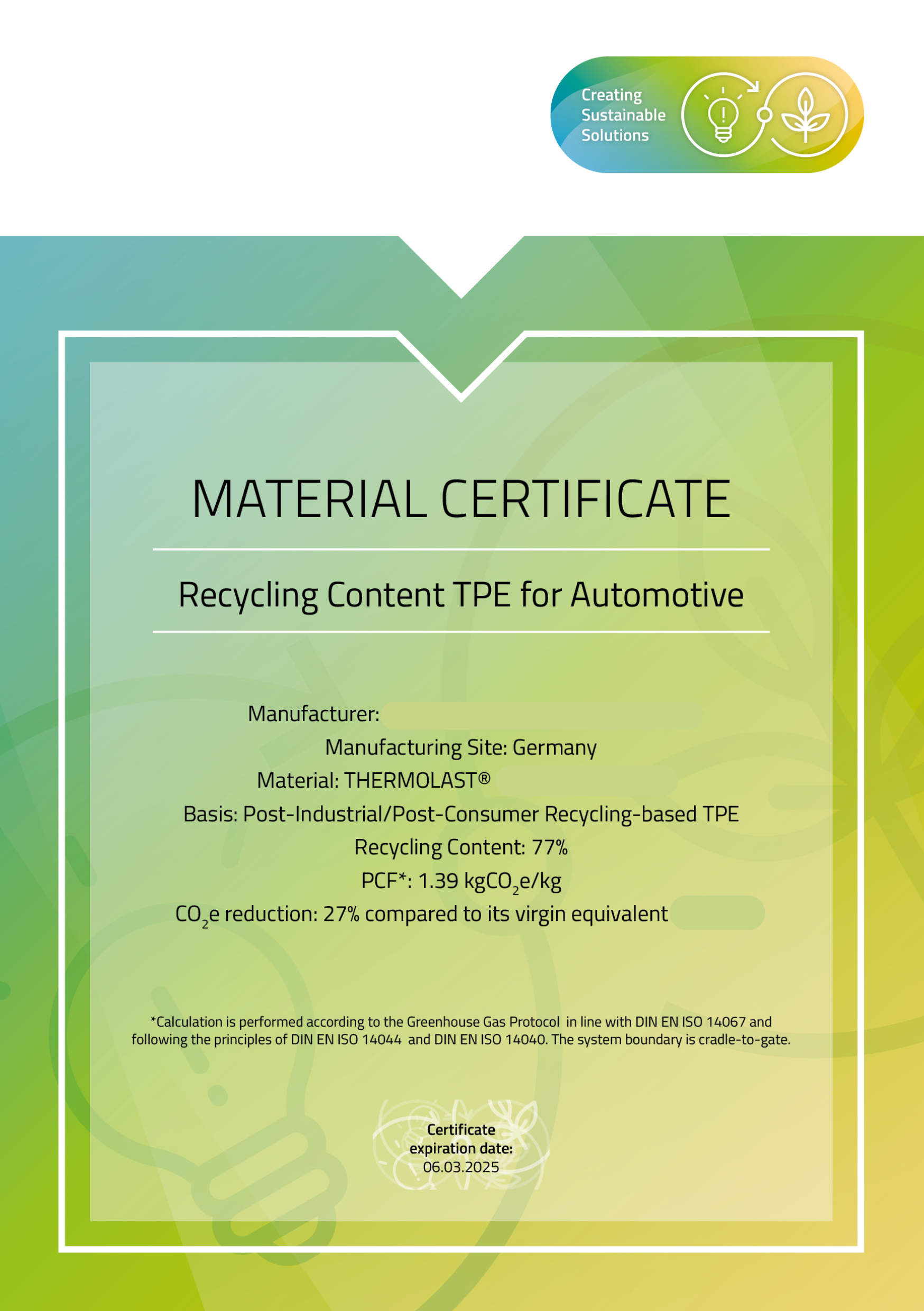 Tesla <tc>Model 3</tc> Highland 5-part rubber compound Tessi® Greenline 75% recycling material