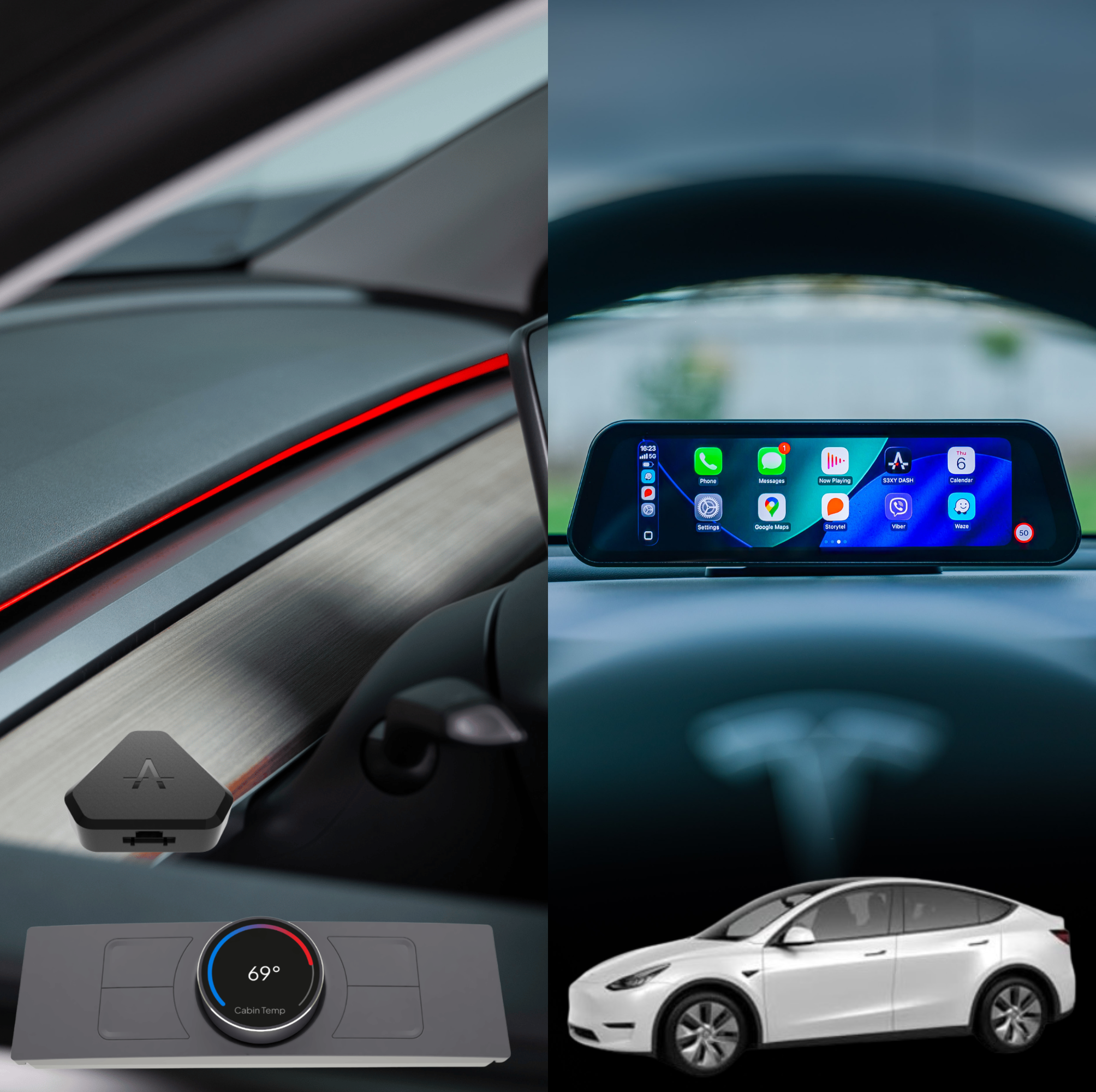 S3XY GIGA SET - Tesla Model 3/Y Alle Modelle (Dash, Knob, Strip, Commander)