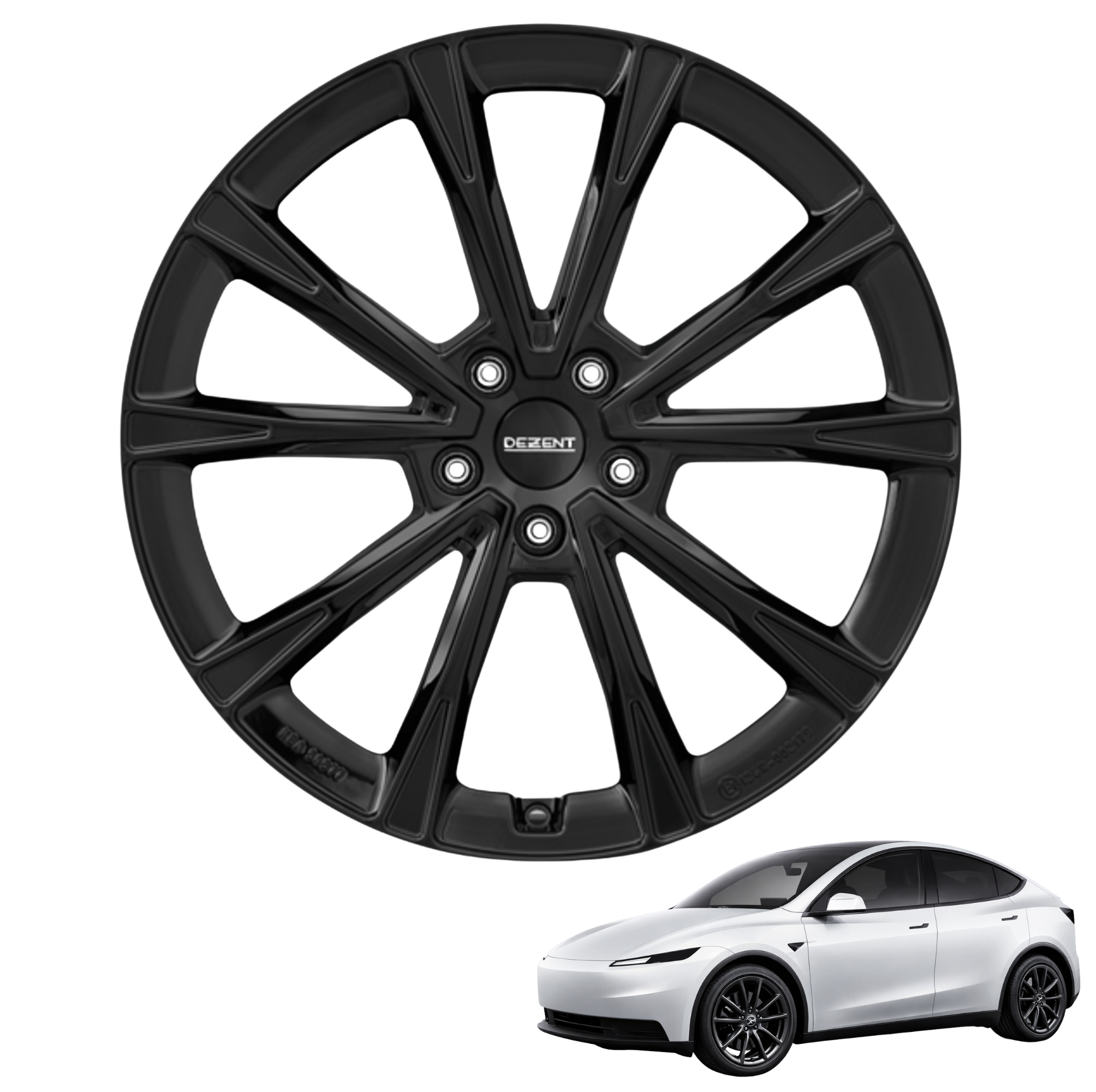 Tesla Model Y Juniper Standard 18-Zoll Komplettrad Dezent AR Black Schwarz Glanz (4 Stück)