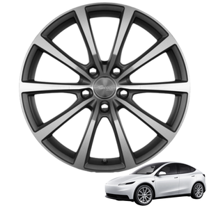 Tesla Model Y Juniper Standard 18-Zoll Komplettrad Brock B32 Himalaya Grey Poliert (4Stück)