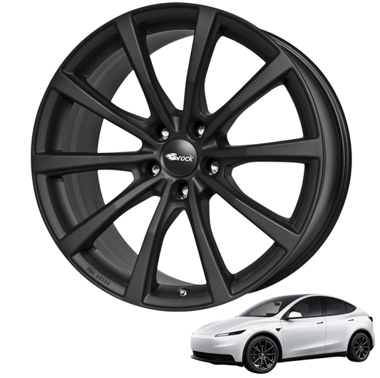 Tesla Model Y Juniper Standard 18-Zoll Komplettrad Brock B32 Schwarz Matt (SKM) LIMITIERTES ANGEBOT (4 Stück)