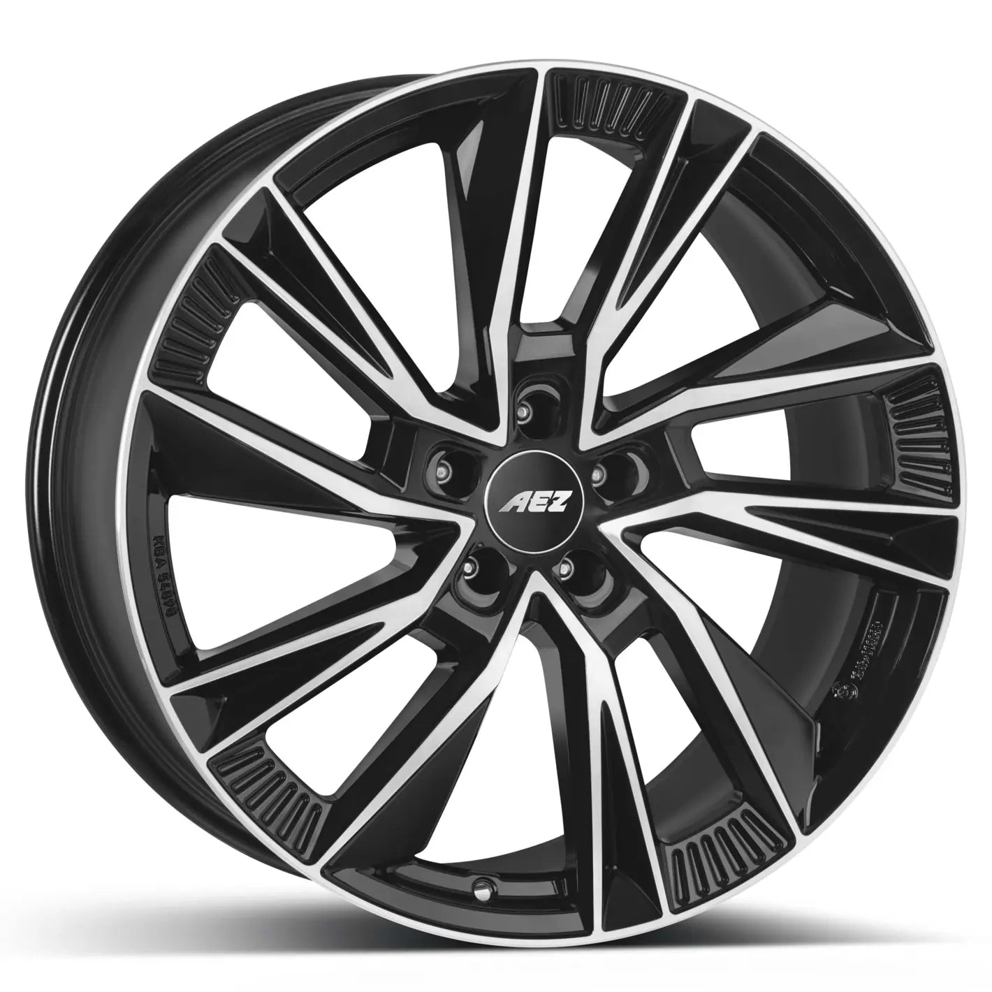 AEZ Havanna Dark Black Polished Felge für Tesla Model 3 - Ansicht schräg