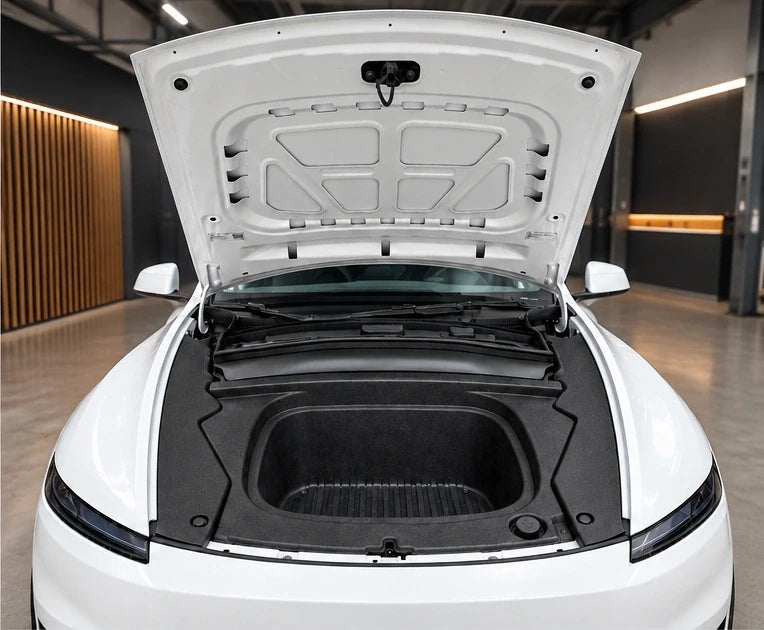 TESSI Greenline Premium Frunk im Tesla Model Y Standard (Juniper): Frunk mit Verkleidung links und rechts
