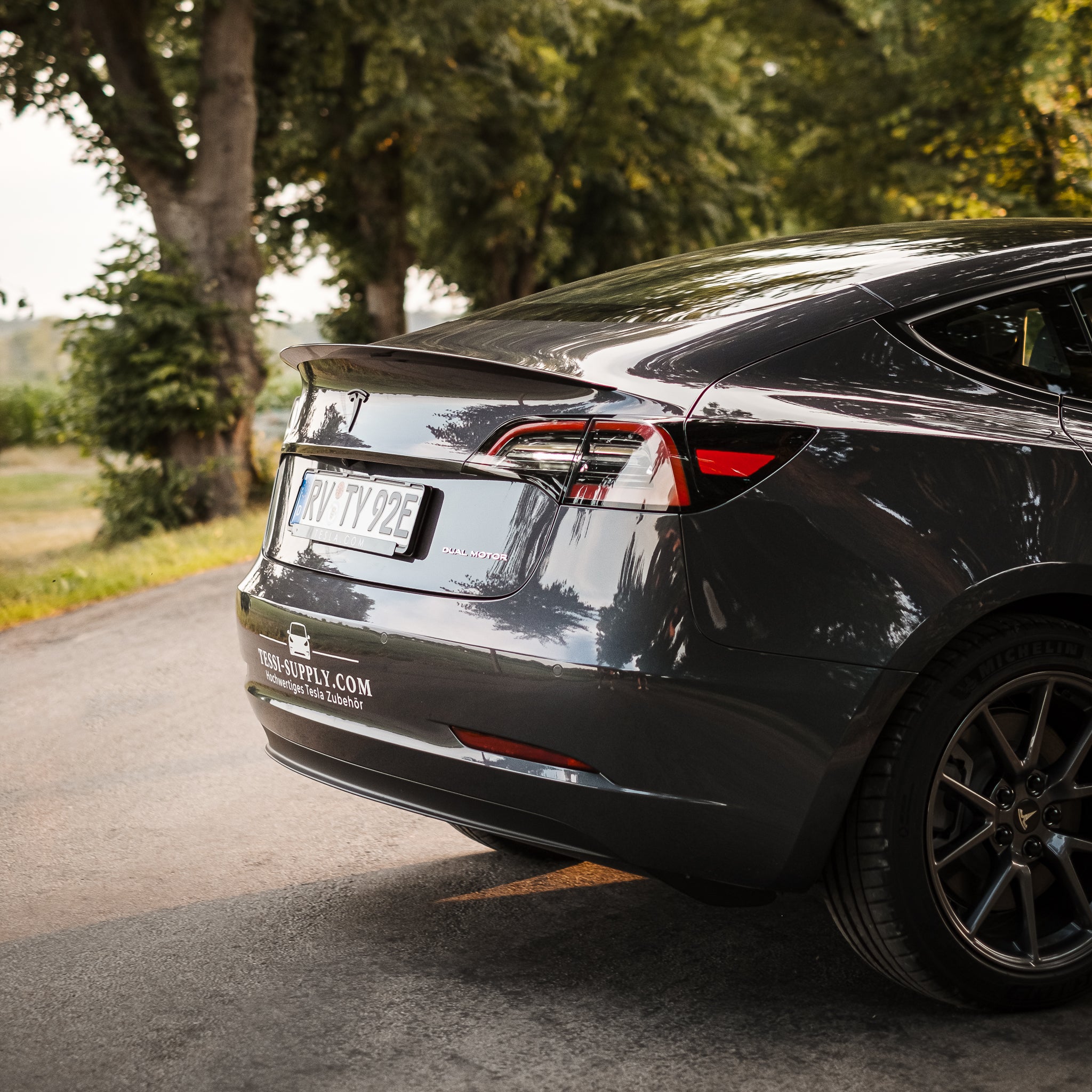 Tessi® Greenline Model 3 Heck Spoiler Echt Carbon Matt