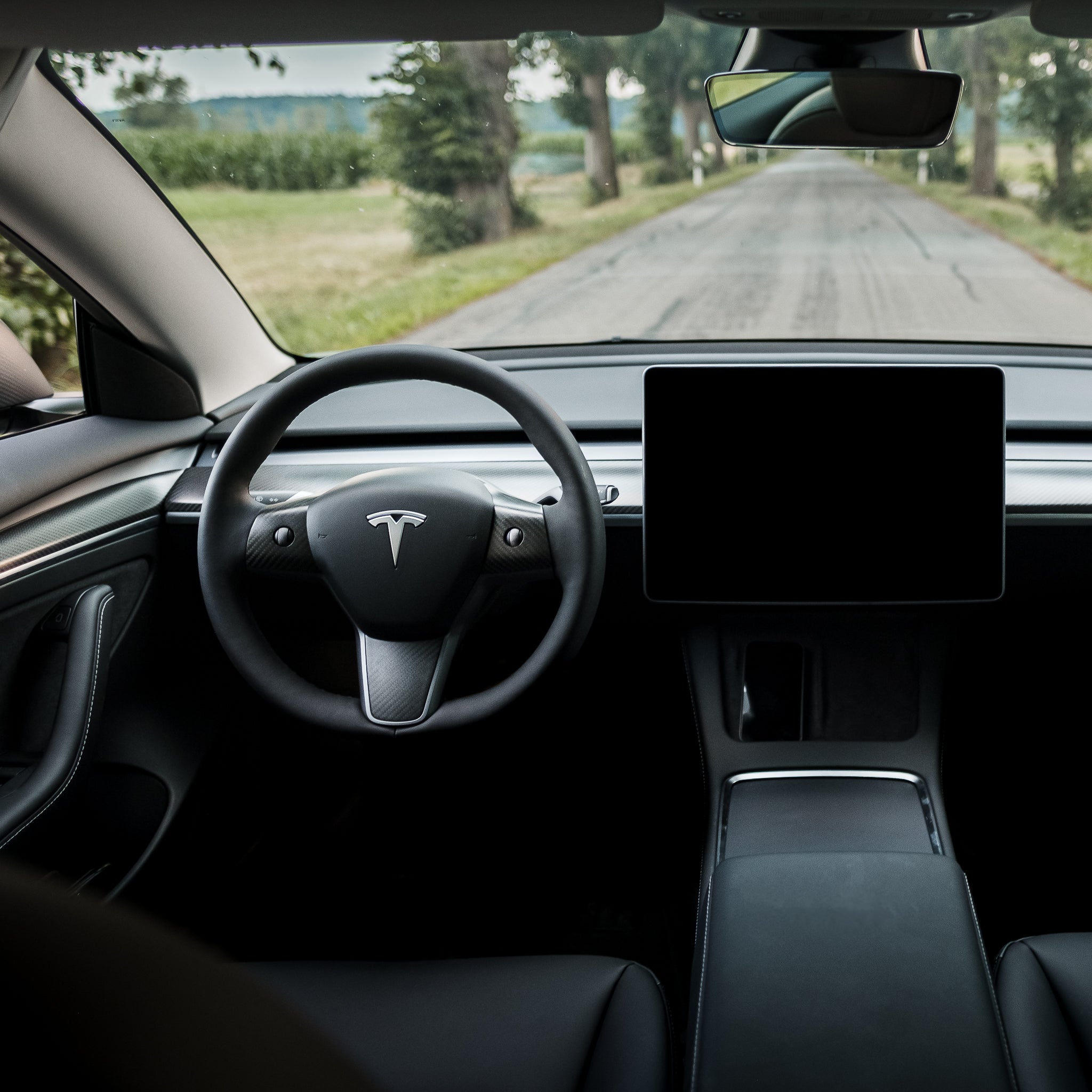 Armaturenbrettabdeckung 1-Teilig Echt Carbon Matt für Tesla Model 3/Y